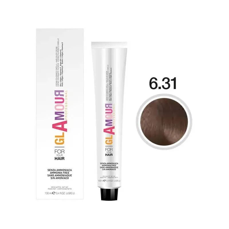 Glamour Cremă de vopsit părul fără amoniac - cremă de vopsit părul nr. 6.31, nuanța alune — preț și oferte
