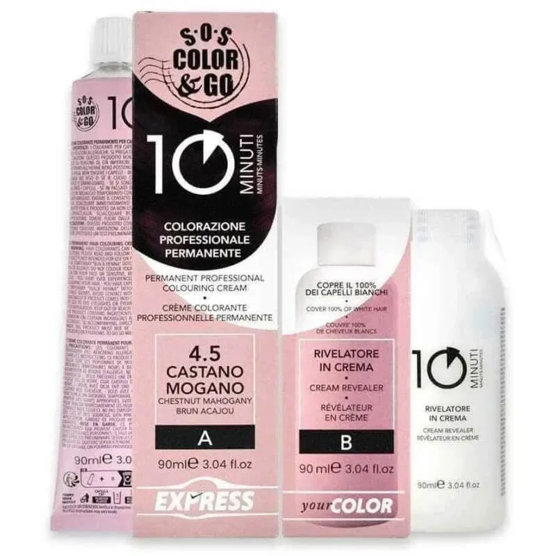 Alama Sos color&amp;go – vopsire permanentă nr. 4.5, castaniu mahon — preț și oferte