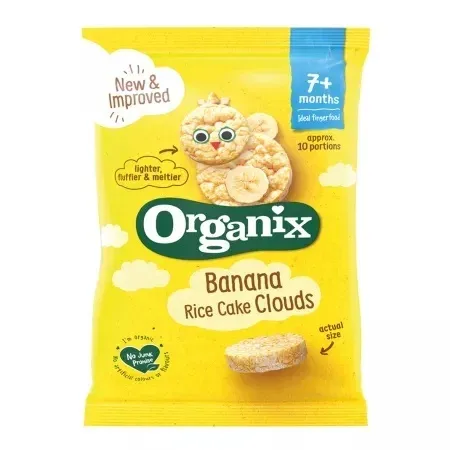 Rondele ecologice Bio din Orez Expandat si Banane 7+ luni, Organix | 40 g ORGANIX BRANDS — preț și oferte