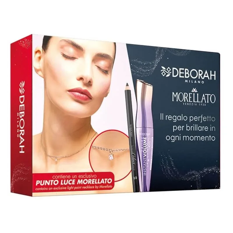 Setul Deborah Beauty &amp; Morellato nr. 02 – rimel pentru volum instantaneu maxim + creion de ochi kajal velvet mat nr. 01 + colier — preț și oferte