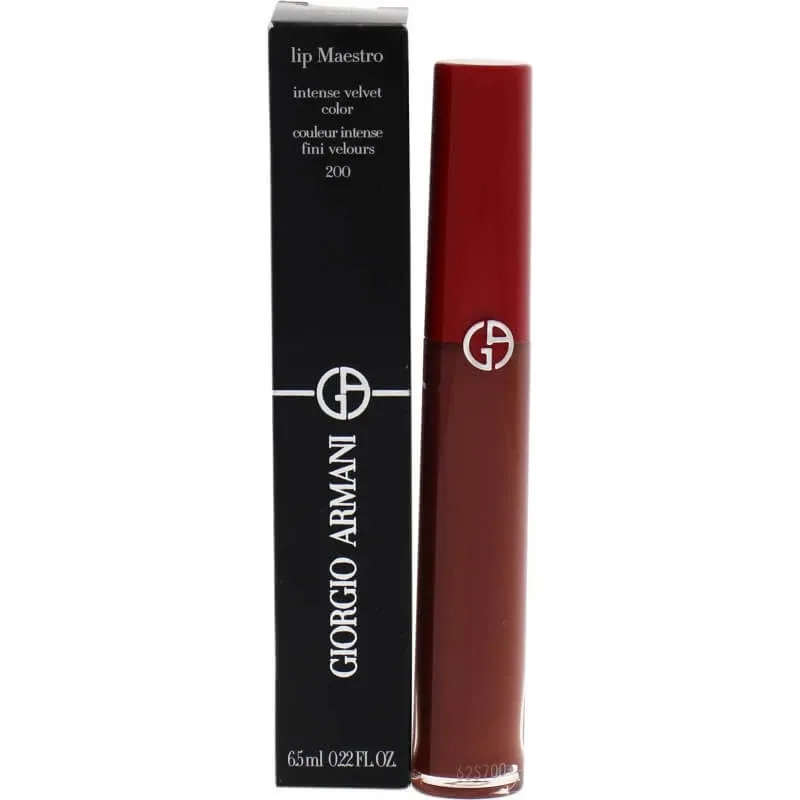 Giorgio Armani Lip Maestro – ruj lichid mat, cu finisaj catifelat, nr. 200 Terra — preț și oferte