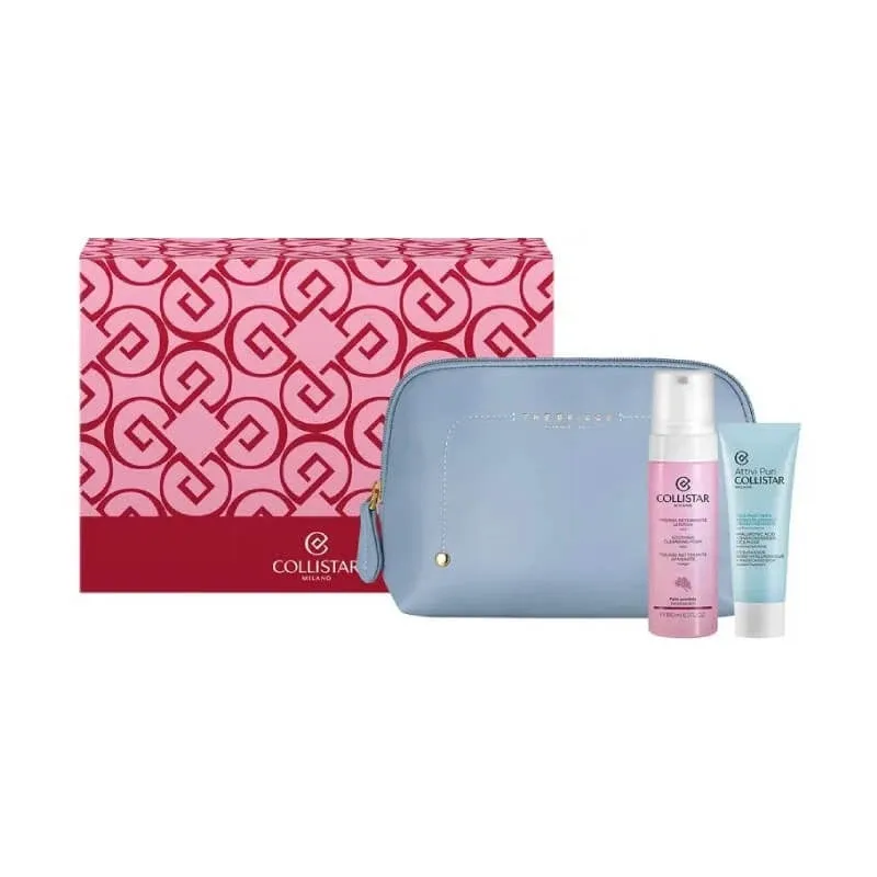 Set Collistar cu mască Cica – acid hialuronic + madecassoside + spumă demachiantă calmantă pentru față + trusă de cosmetice „The Bridge” — preț și oferte