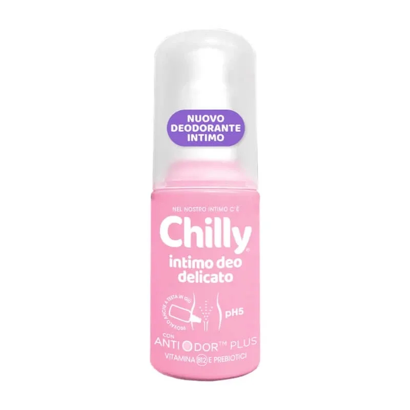Chilly – deodorant intim delicat, pH 5, cu vitamine și prebiotice, 50 ml — preț și oferte