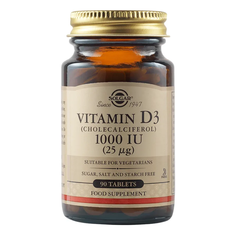 Vitamin D3 1000 UI 25 mcg, 90 tablete, Solgar — preț și oferte