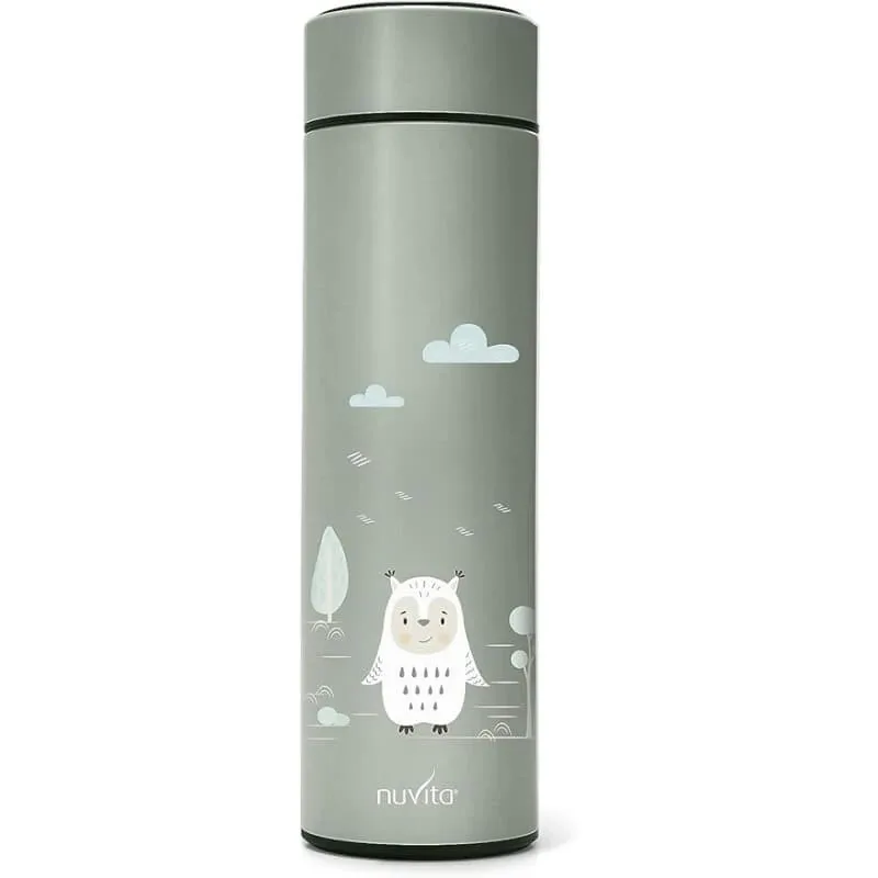 Nuvita Sticlă termică cu termometru LED, verde salvie, 500 ml — preț și oferte