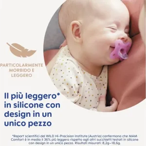 Mam Comfort 3-12 luni - 2 suzete din silicon - culoare neutră