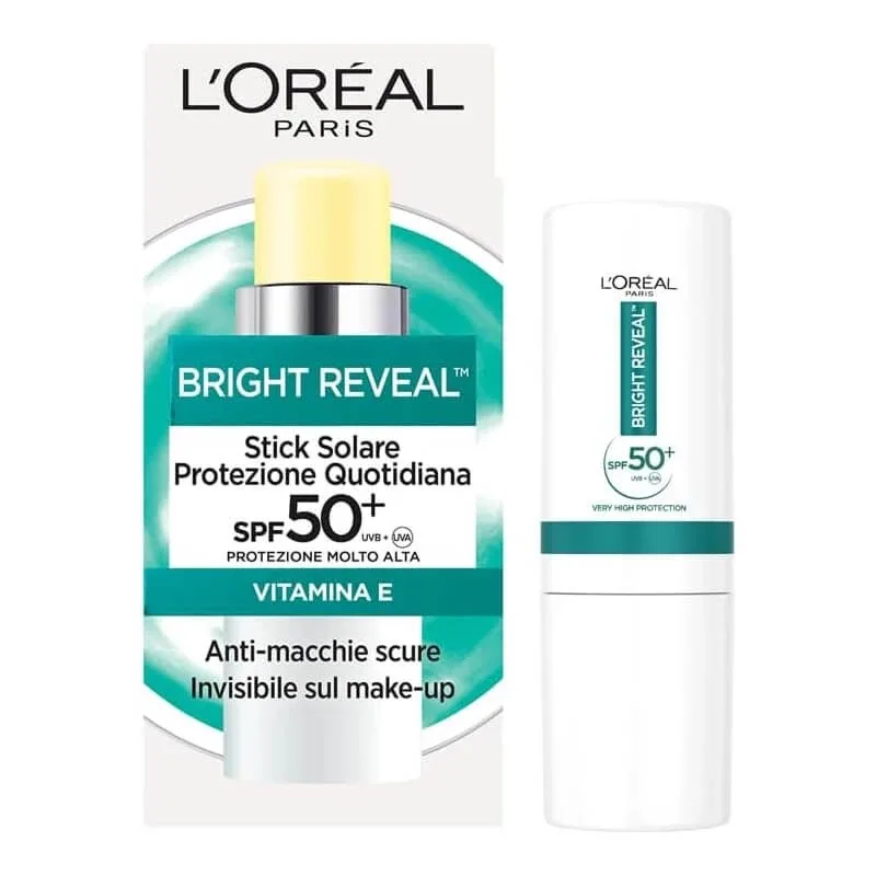 L'Oréal Paris Cremă solară pentru față SPF 50+, stick solar Bright Reveal, protecție zilnică, 9 ml — preț și oferte