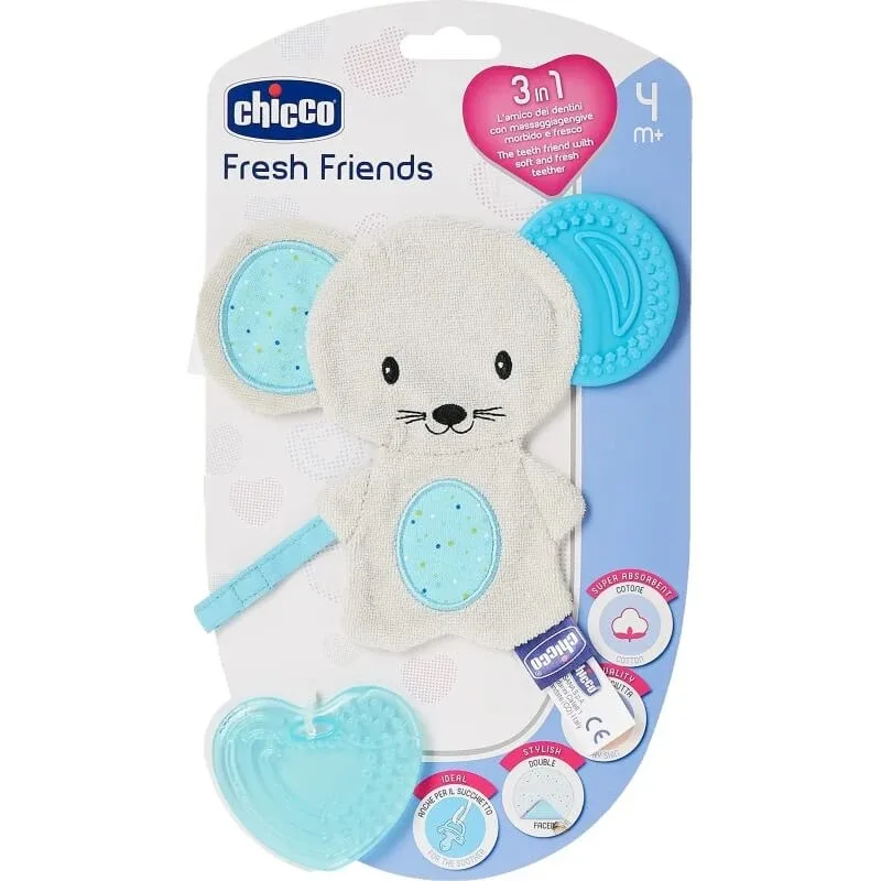 Chicco Fresh Friend – jucărie de masaj pentru gingii albastră 3 în 1 — preț și oferte