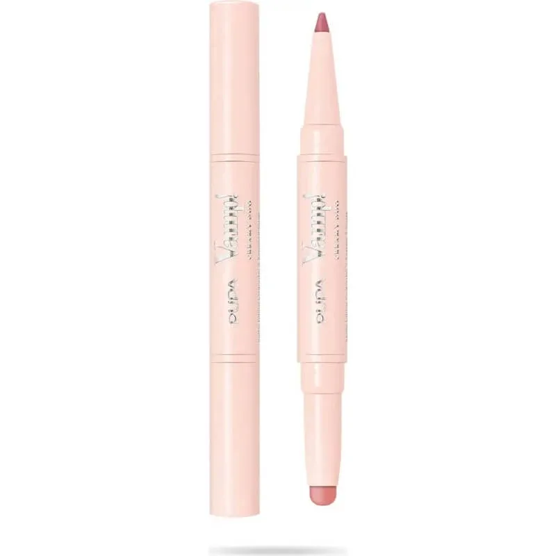 Pupa vamp! creamy duo – creion de contur pentru buze și ruj strălucitor nr. 004 light rose — preț și oferte