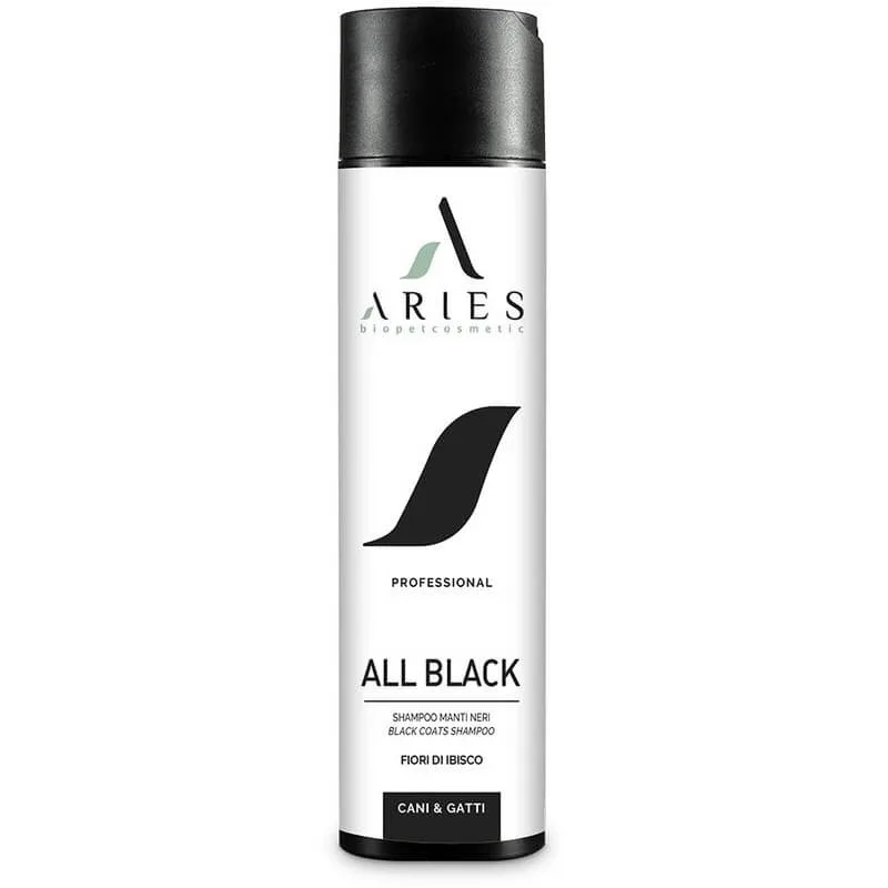 Aries biopetcosmetic All black – șampon pentru blănile de culoare închisă, cu flori de hibiscus, 250 ml — preț și oferte