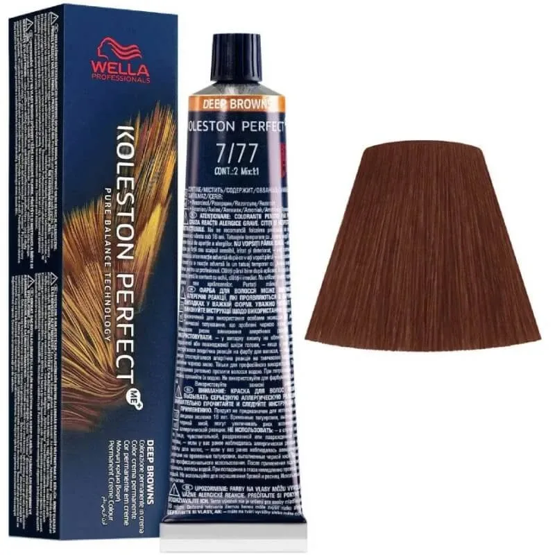Wella Koleston perfect me+ - vopsea de păr nr. 7/77 blond nisip intens — preț și oferte