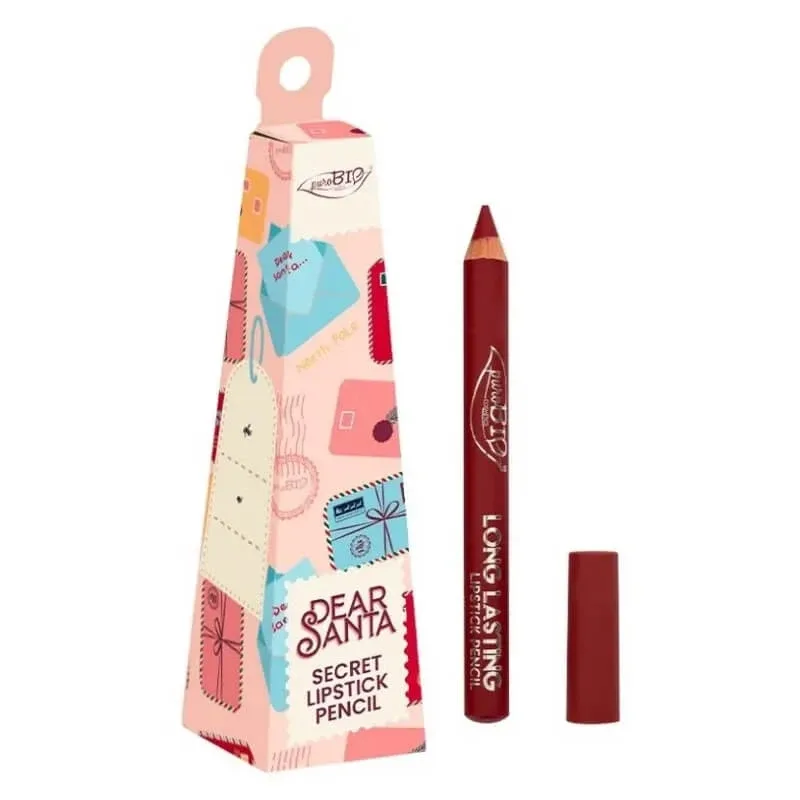 Purobio dear santa - secret lipstick pencil - creion de ruj mat 013 zmeură — preț și oferte