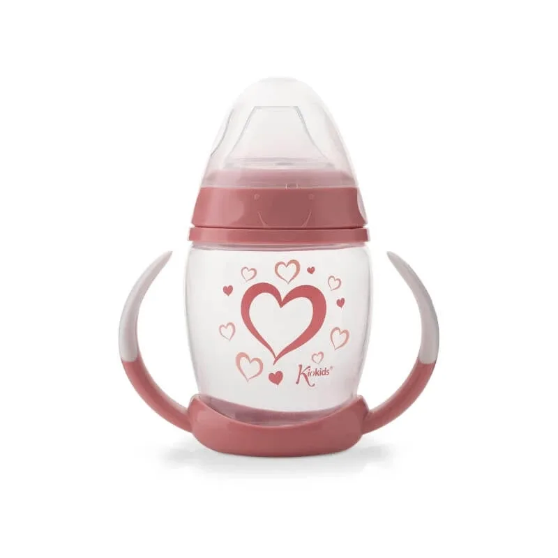 Kiokids Cană de învățare pentru copii, faza 1, anti-colici, 6 luni+, roz — preț și oferte