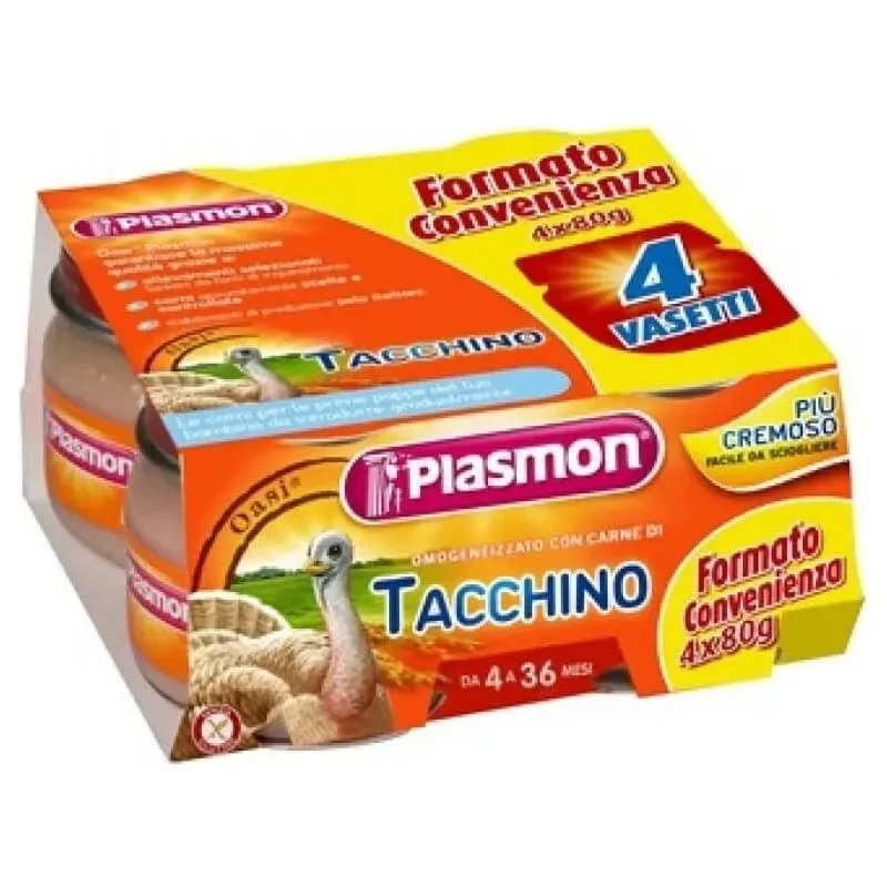 Plasmon omogenizat cu curcan și cereale, 4 x 80 g — preț și oferte