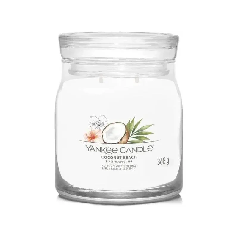 Yankee Candle Coconut Beach – lumânare parfumată în borcan, model Signature, de dimensiuni medii — preț și oferte