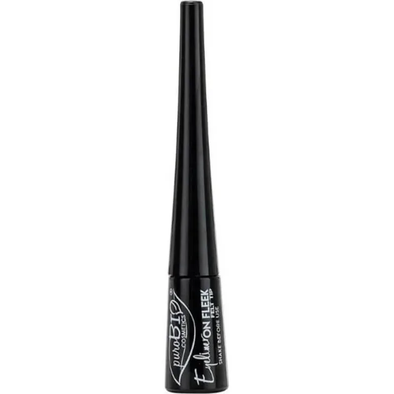 Purobio on fleek brush tip – eyeliner semi-mat – negru intens — preț și oferte