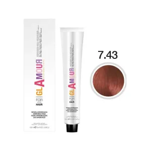 Glamour Cremă de vopsit părul fără amoniac – cremă de vopsit părul nr. 7.43 titian