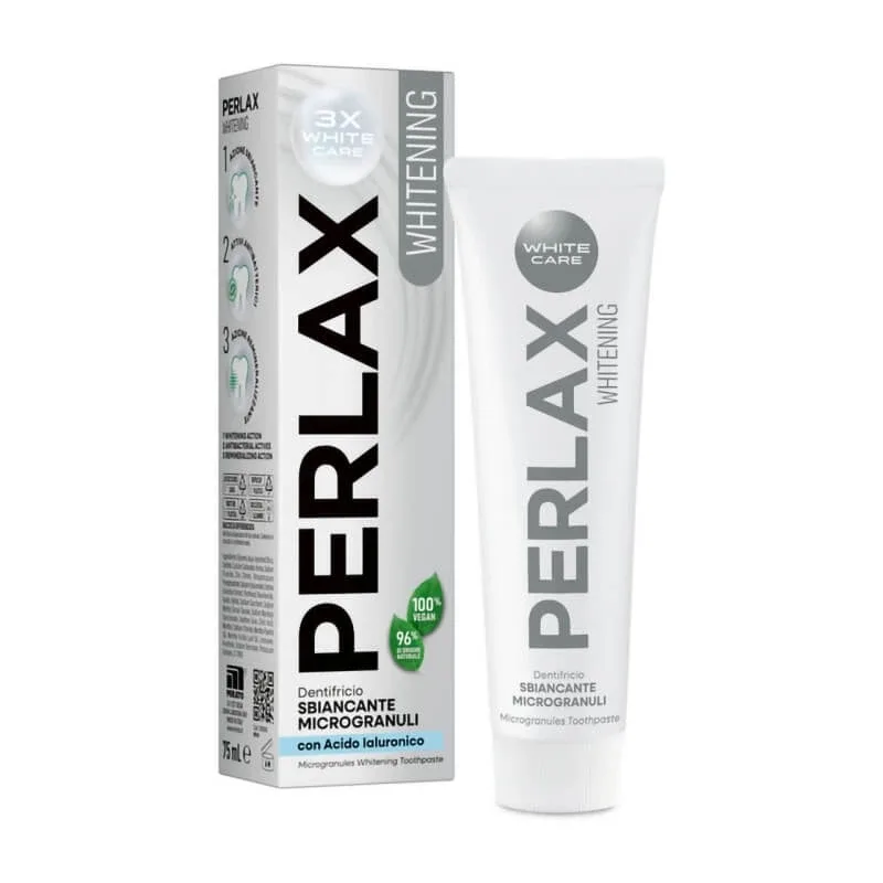 Perlax Pastă de dinți de albire 3x White Care, cu microgranule și acid hialuronic, 75 ml — preț și oferte