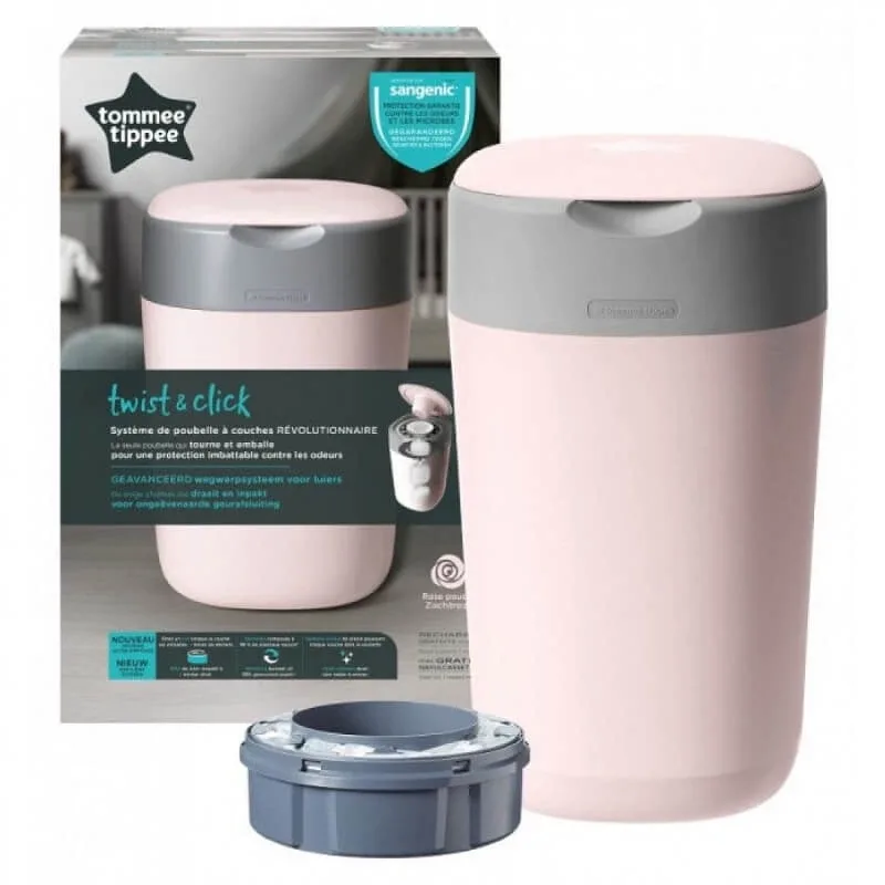 Sangenic Twist &amp; click – recipient pentru scutece + rezerve roz — preț și oferte