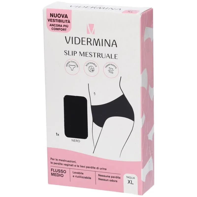 Vidermina – chiloți menstruali reutilizabili, talie înaltă, mărime XL, culoare negru — preț și oferte
