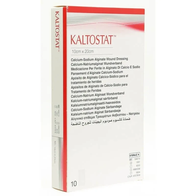 Kaltostat – pansament din alginat pentru leziuni exsudative, 10 pansamente, 10 cm x 20 cm — preț și oferte