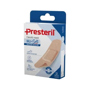 Presteril sili-soft – 12 plasturi ultra-delicați pentru pielea sensibilă, 7,2 x 2 cm
