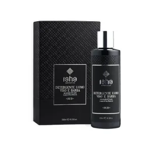 Isha Gel de curățare pentru față și barbă pentru bărbați, fără sulfați, 200 ml