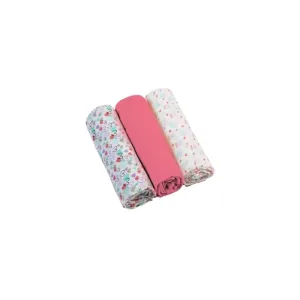 Babyono Set de 3 museline din tifon roz, 70x70 cm