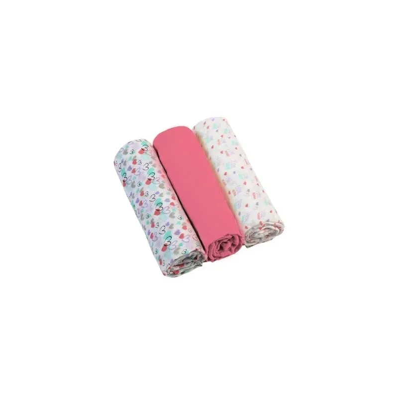Babyono Set de 3 museline din tifon roz, 70x70 cm — preț și oferte