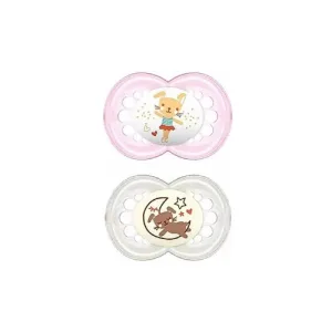 Mam Original day &amp; night 6m+ - 2 suzete din silicon roz