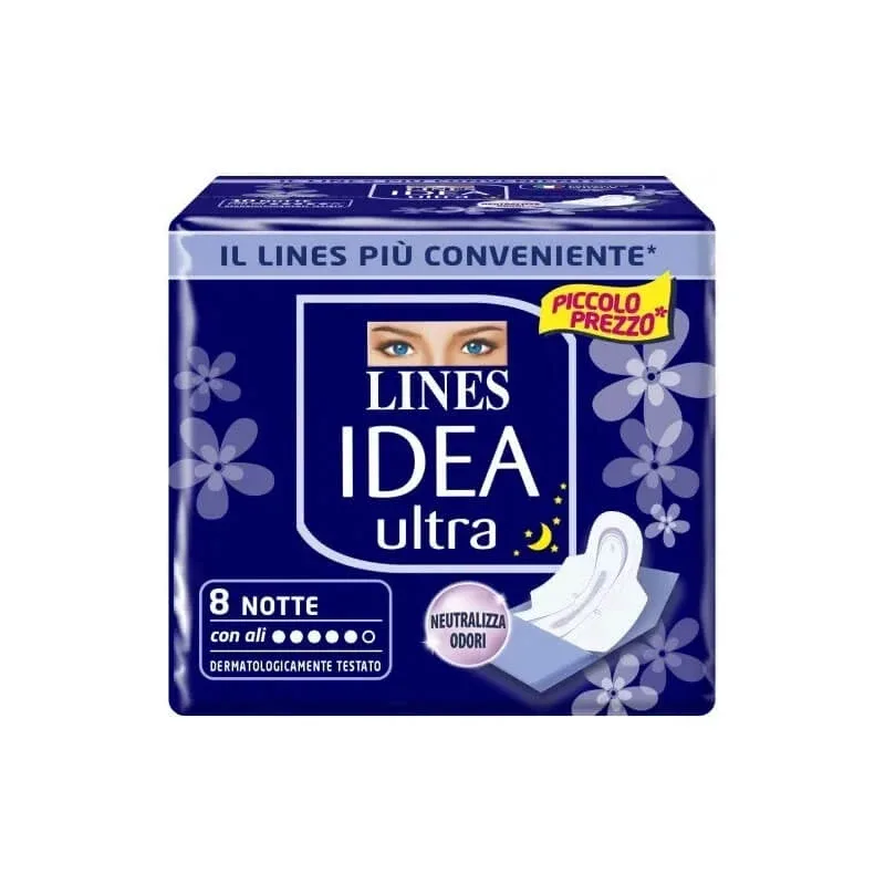 Lines Idea Ultra Noapte – 8 tampoane cu aripioare — preț și oferte