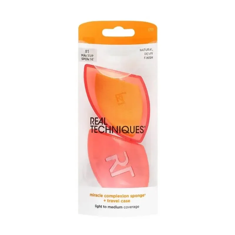 Real Techniques Miracle Complexion Sponge – burete + husă de călătorie — preț și oferte