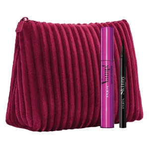 Set Pupa „Vamp!”: rimel volumizant Lash Extender + eyeliner ultra-precis Skinny Liner + poșetă din catifea