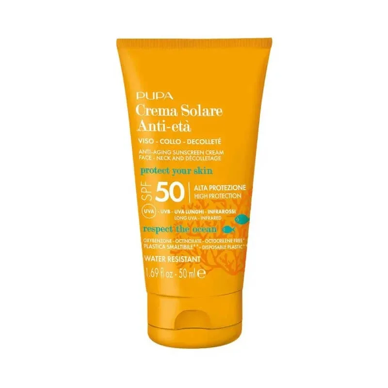 Pupa cremă de protecție solară pentru față SPF 50, anti-îmbătrânire, protecție ridicată, 50 ml — preț și oferte