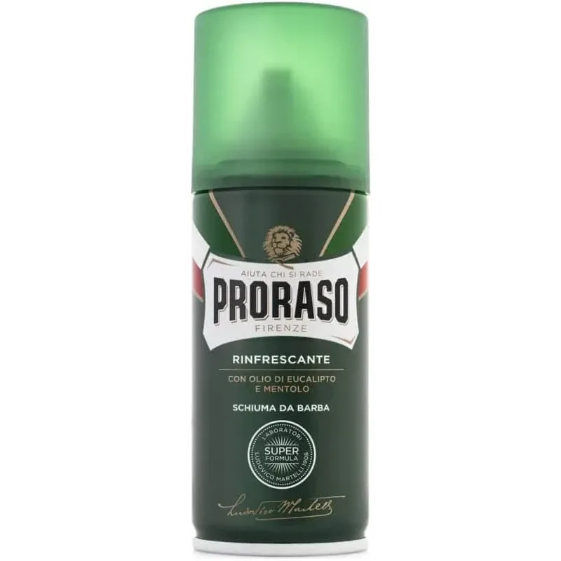 Proraso pentru toate tipurile de barbă – spumă de ras răcoritoare și tonifiantă cu ulei de eucalipt și mentol, 100 ml — preț și oferte