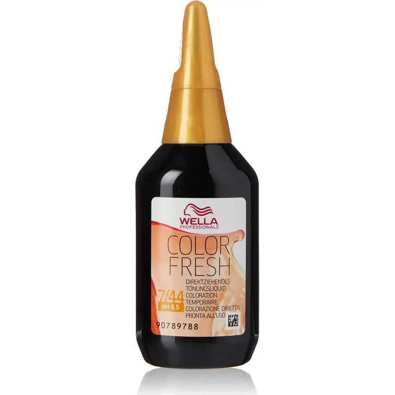 Wella Color Fresh nr. 7/44 blond mediu cu nuanțe intense de cupru – vopsea directă gata de utilizare, 75 ml — preț și oferte