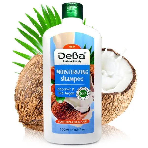 Sampon hidratant pentru par fin si subtire DEBA NATURAL BEAUTY cu Cocos si Argan Bio, Rubella | 500 ml RUBELLA INFINITY — preț și oferte