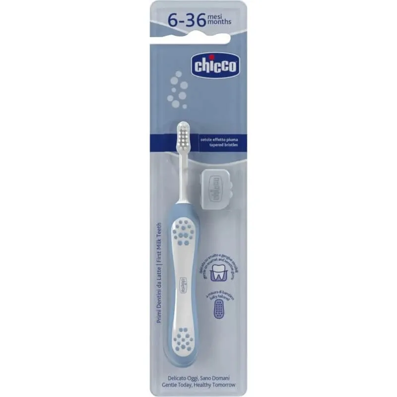 Chicco periuță de dinți pentru primii dinți 6-36 luni - albastru deschis — preț și oferte