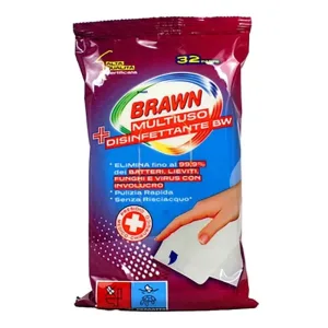 Brawn 32 de șervețele dezinfectante multifuncționale pentru suprafețe