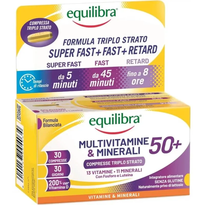Equilibra multivitamine și minerale 50+ – supliment alimentar cu vitamine și minerale, 30 de comprimate — preț și oferte