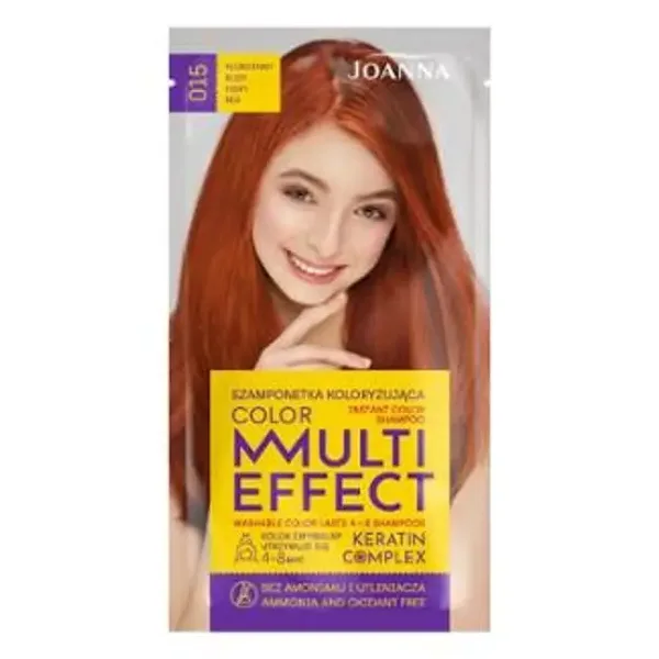 Sampon nuantator cu keratina Multi Effect Color 015 Rosu foc, Joanna | 35 g — preț și oferte