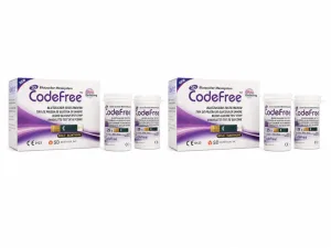 Benzi de testare CodeFree pentru glicemie, 2x50 de bucăți, D&G Group