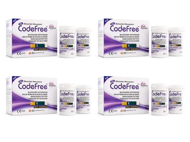 Benzi de testare CodeFree pentru glicemie, 4x50 de bucăți, D&G Group — preț și oferte