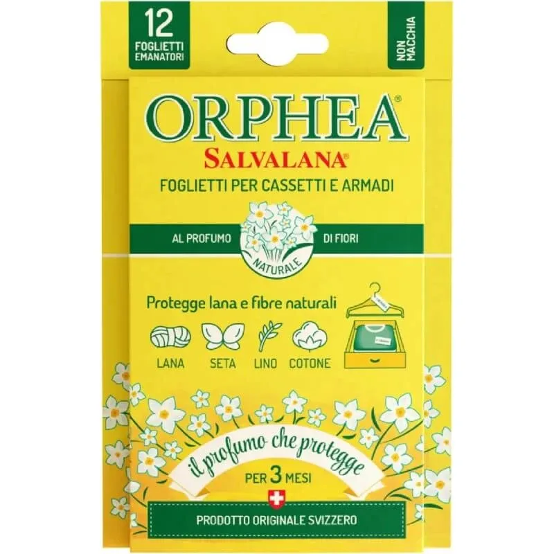 Orphea Salvalana – foi aromatizate cu parfum de flori pentru sertare și dulapuri, pachet de 12 foi — preț și oferte