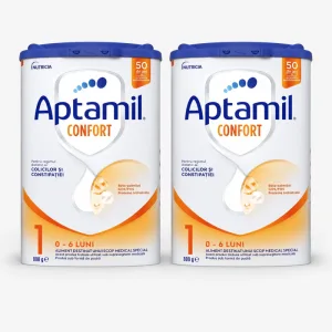 Lapte praf Aptamil Confort 1, 0-6 luni, 2x800 g, Nutricia 
