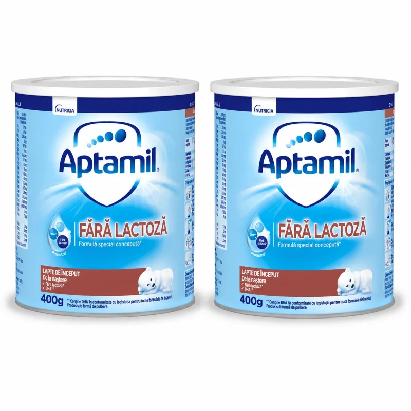 Formulă de lapte de început Fără Lactoză, 2x400 g, Aptamil — preț și oferte