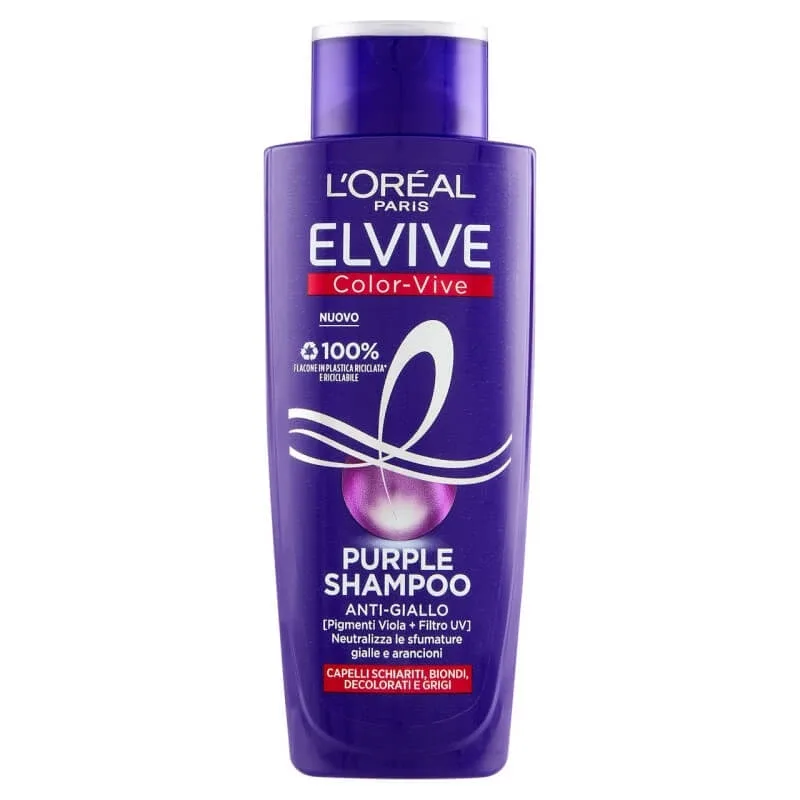 Elvive Color-vive purple - șampon anti-galben pentru păr blond, gri și decolorat, 200 ml — preț și oferte