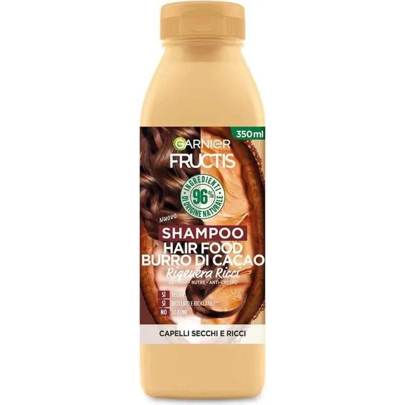 Fructis Hair Food cu unt de cacao – șampon regenerant pentru părul cret, 350 ml — preț și oferte