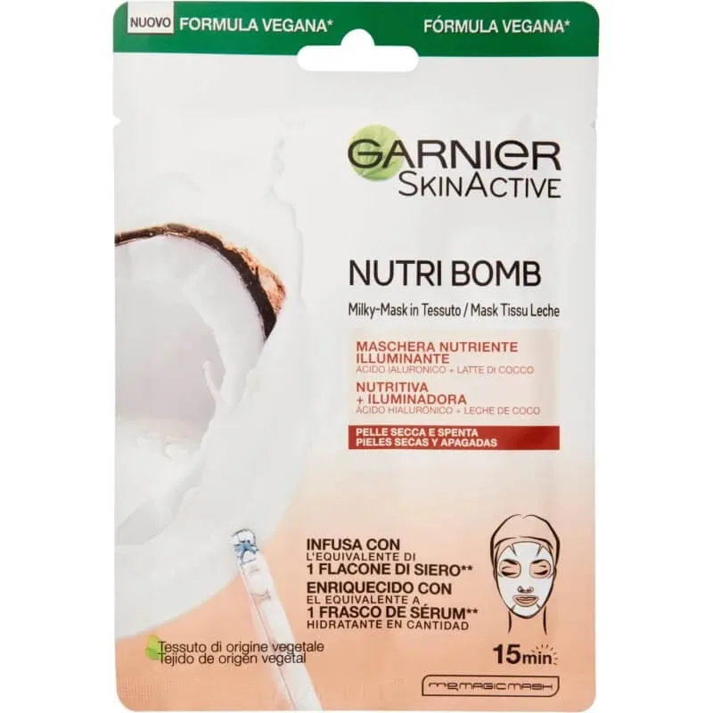 Garnier Skinactive Nutri Bomb – mască din țesătură hrănitoare și iluminatoare — preț și oferte