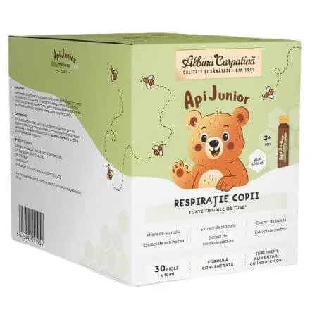 Apijunior Respiratie, 30 fiole, Albina Carpatina — preț și oferte